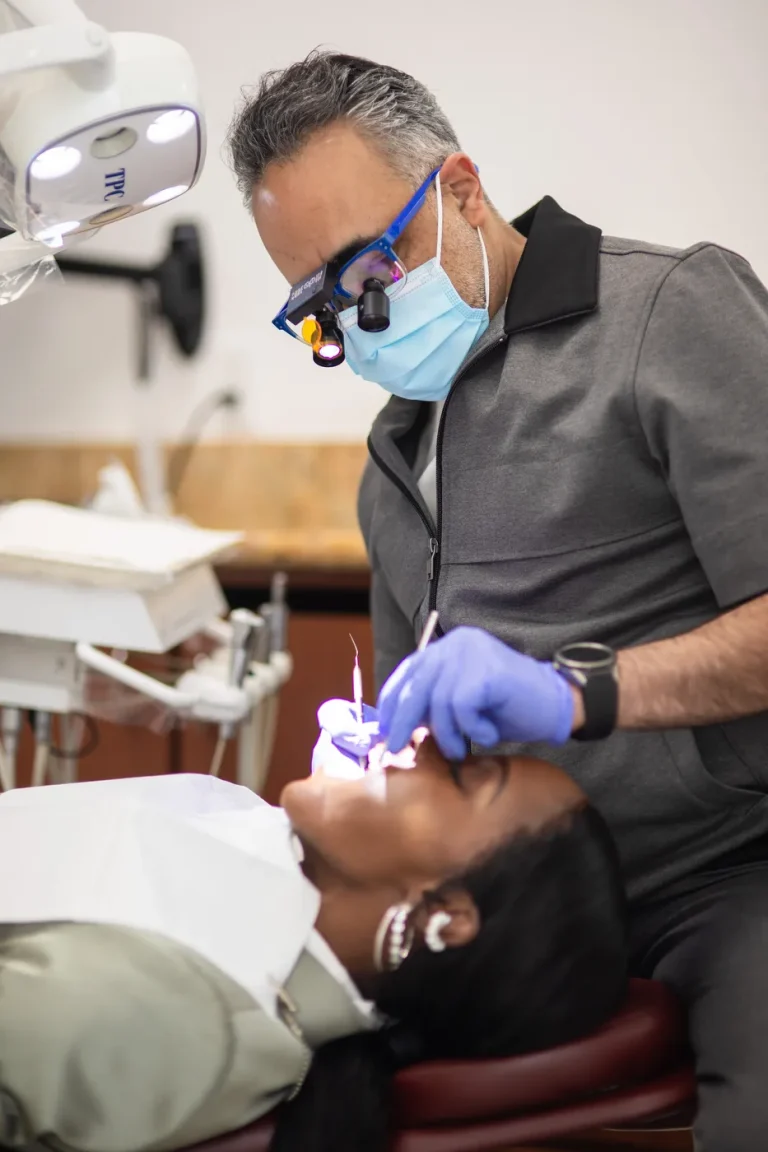 Dr. Kourosh Yousefzadeh treating a patient chairside