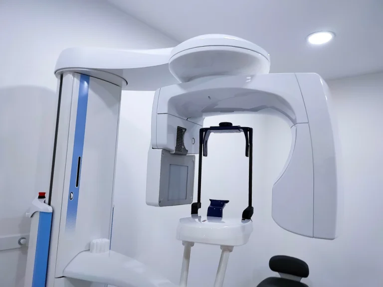 A 3D cone beam CT scanner in a treatment room